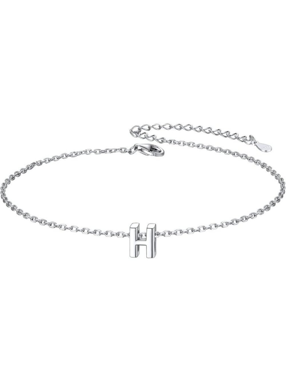 Letter H Initial Bracelet 925 Sterling Silver Letter Bracelet Dainty